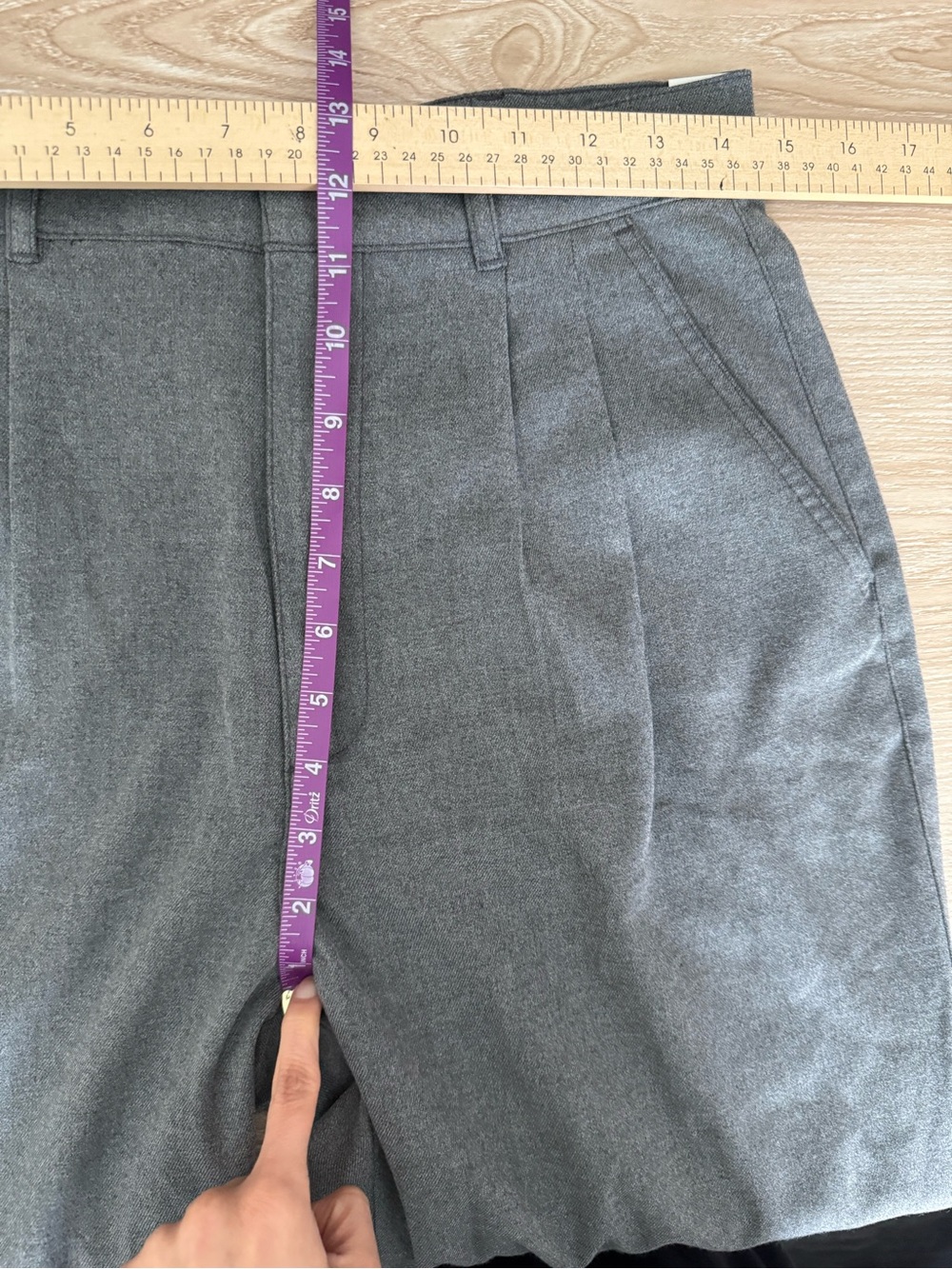 Abercrombie & Fitch Medium Long NEW Grey Slim Straight High Rise Trousers Office - Picture 4 of 5